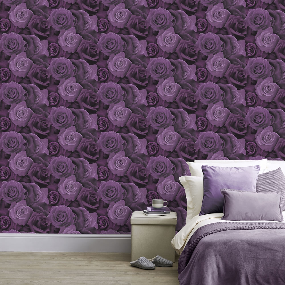 Arthouse Austin Rose Purple Wallpaper Image 2