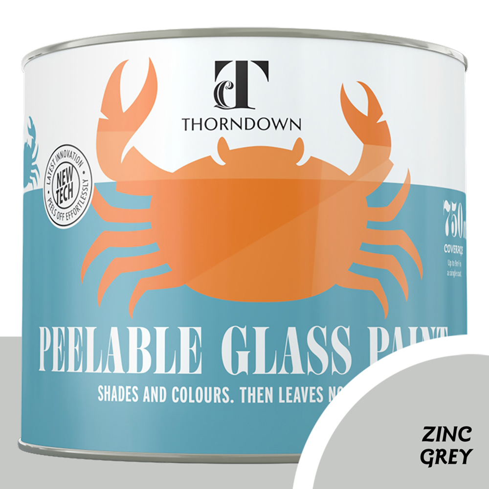 Thorndown Zinc Grey Peelable Glass Paint 750ml Image 3
