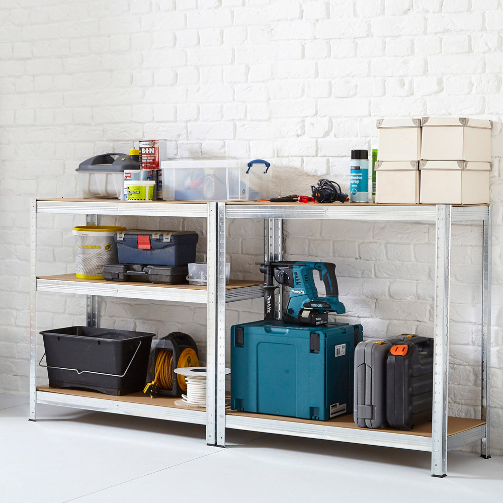 Neo Silver 5 Tier Steel Garage Shelving Image 8