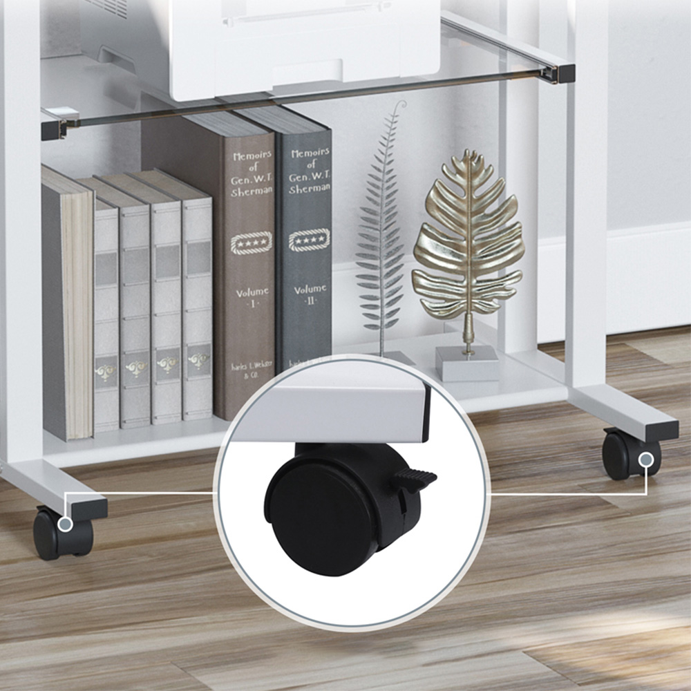 Portland Rolling Computer Desk White Wilko