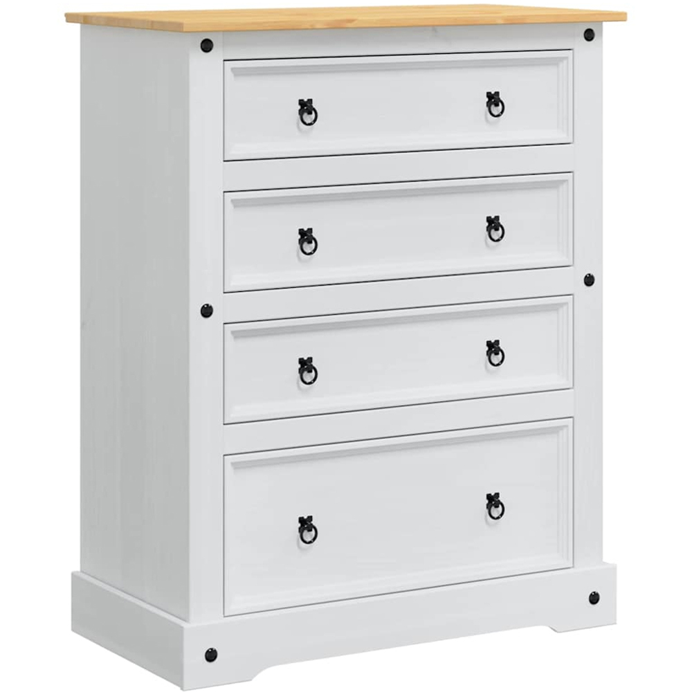 vidaXL 4 Drawer White Chest of Drawers Image 2
