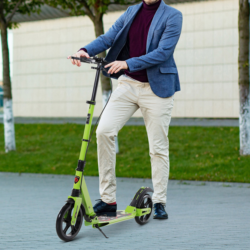 HOMCOM Green Kick Scooter with Adjustable Handlebars Image 2