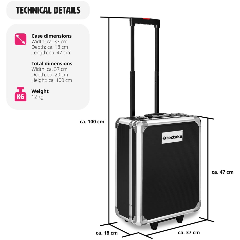 Tectake Black 1200 Piece Tool Box Set with Wheels Image 9