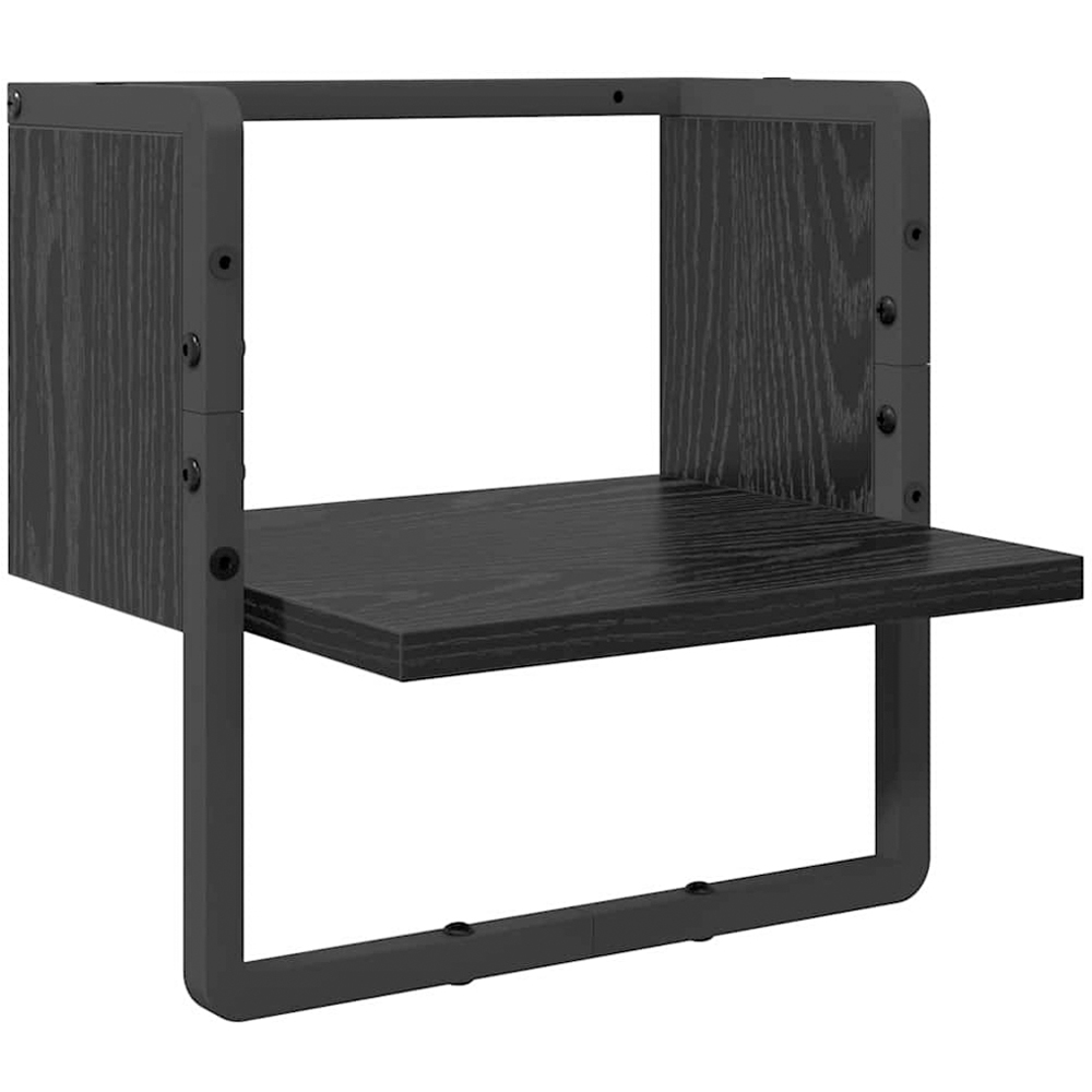vidaXL 5 Shelf Black Oak Wall Shelf Set of 4 Image 6