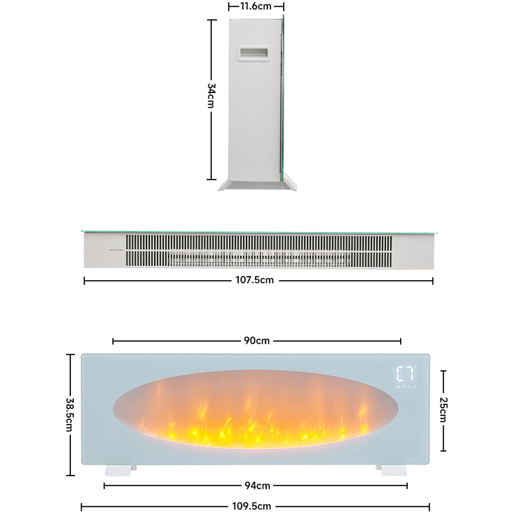 Living and Home 7 Flame Colour Mounted or Freestanding Electric Fireplace with WiFi Remote 42 inch Image 9