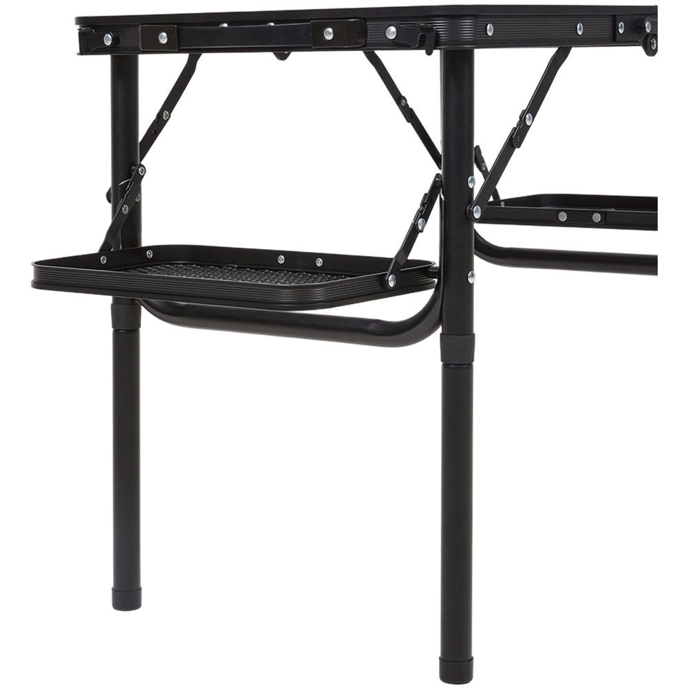 Living and Home Black Folding Camping Table with 2 Side Trays Image 6