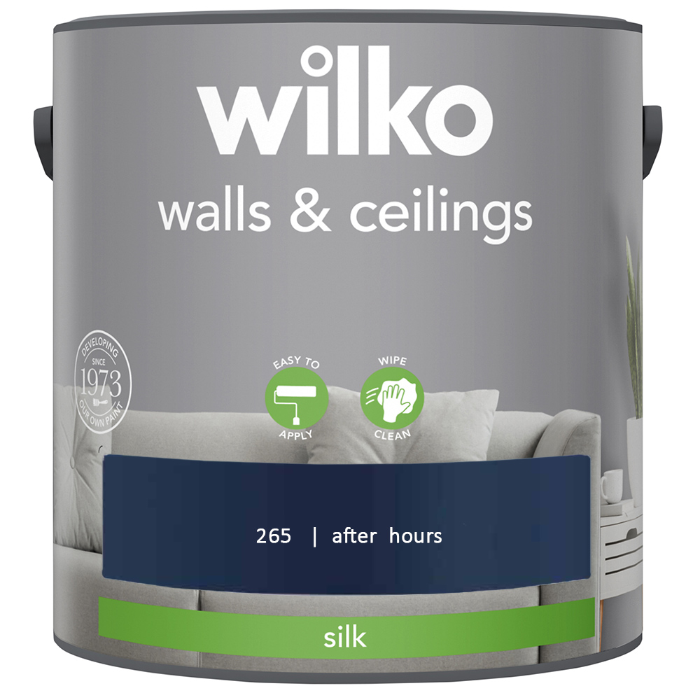Wilko Walls & Ceilings After Hours Silk Emulsion Paint 2.5L Image 2