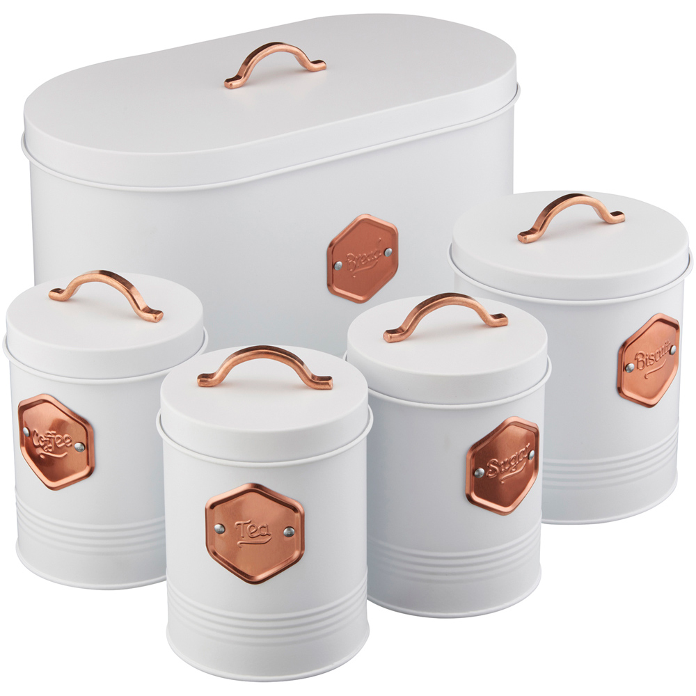 Cooks Professional G3571 White and Copper 5 Piece Kitchen Storage Set Image 3