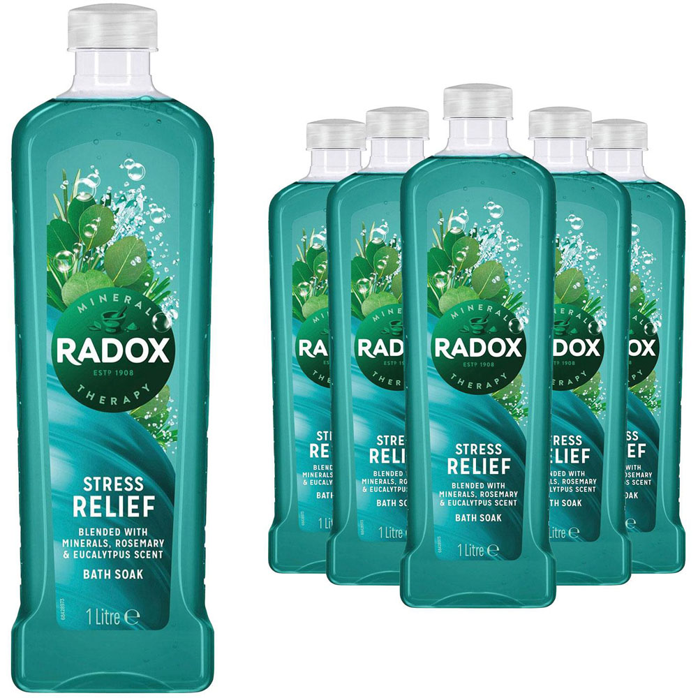 Radox Mineral Therapy Rosemary and Eucalyptus Scent Stress Relief Bath Soak 1L 6 Pack Image 1