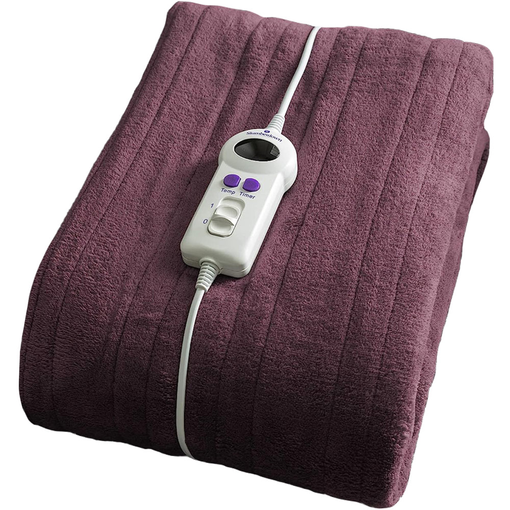 Slumberdown Plum Comfy Hugs Heated Throw 120 x 160cm Image 1