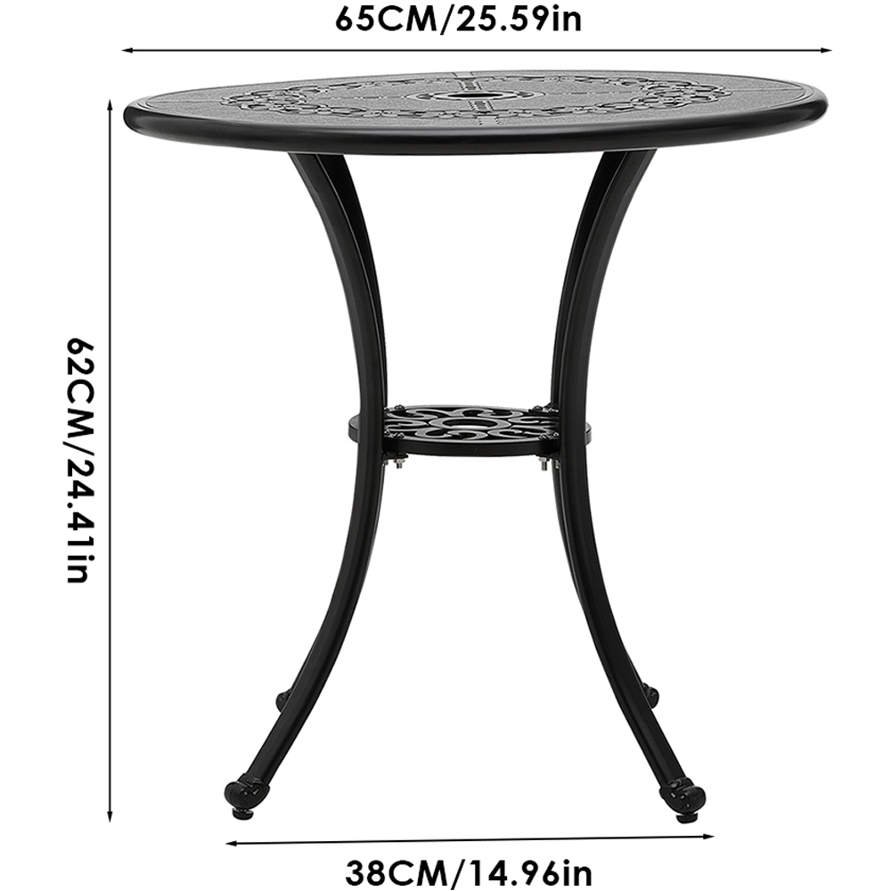 Living and Home 2 Seater Cast Aluminium Round Bistro Set Image 8