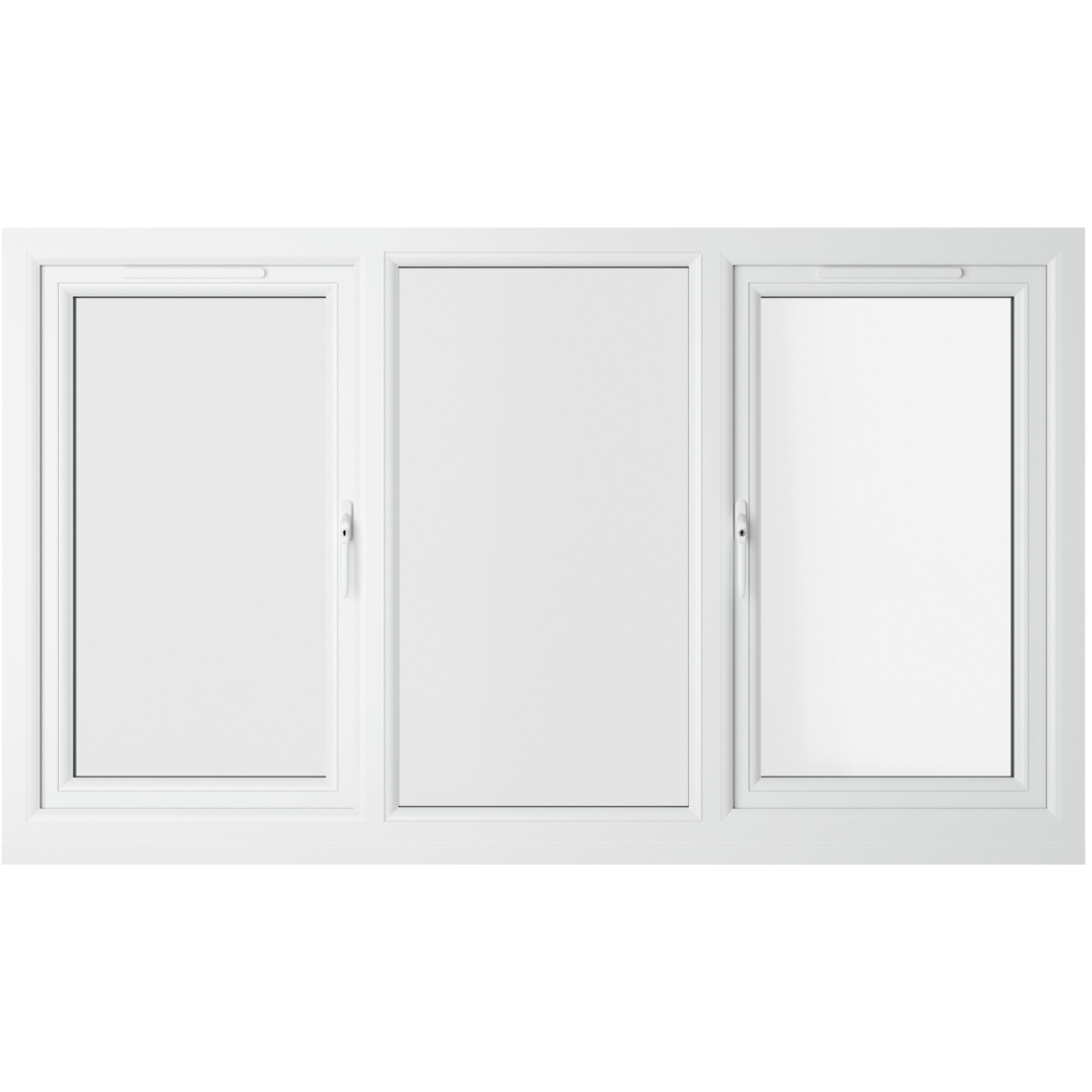 Crystal Black and White LH and RH Side Hung Fixed Centre Clear Double Glazed Window 1770 x 1190mm Image 3