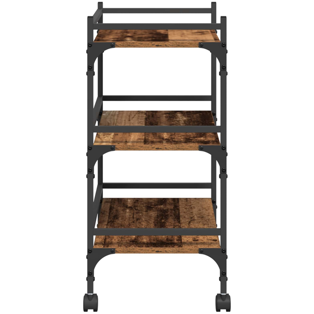 vidaXL 3 Shelf Old Wood Kitchen Trolley Image 7