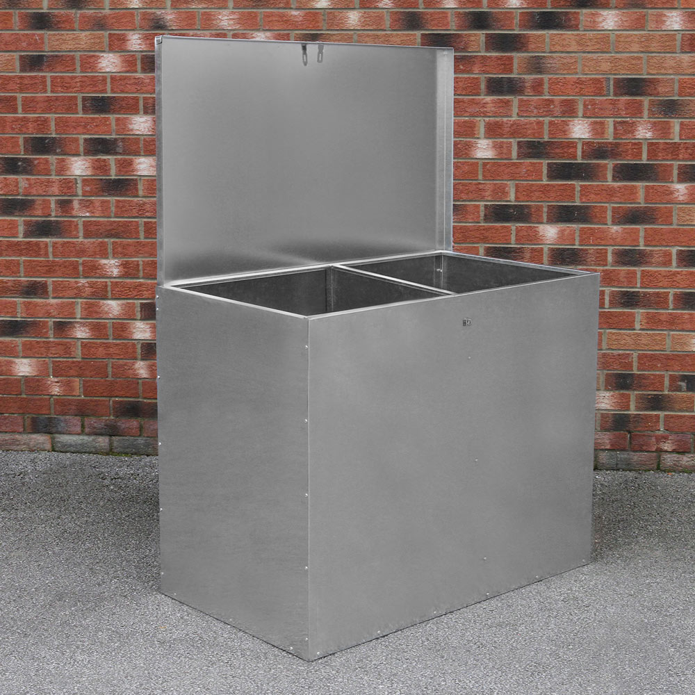 Monster Shop Galvanised Feed Store with 2 Compartments Image 2