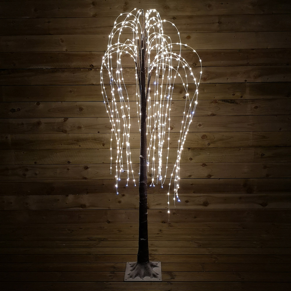 Samuel Alexander 600 Warm White LED Brown Flocked Willow Tree 5.9ft Image 2