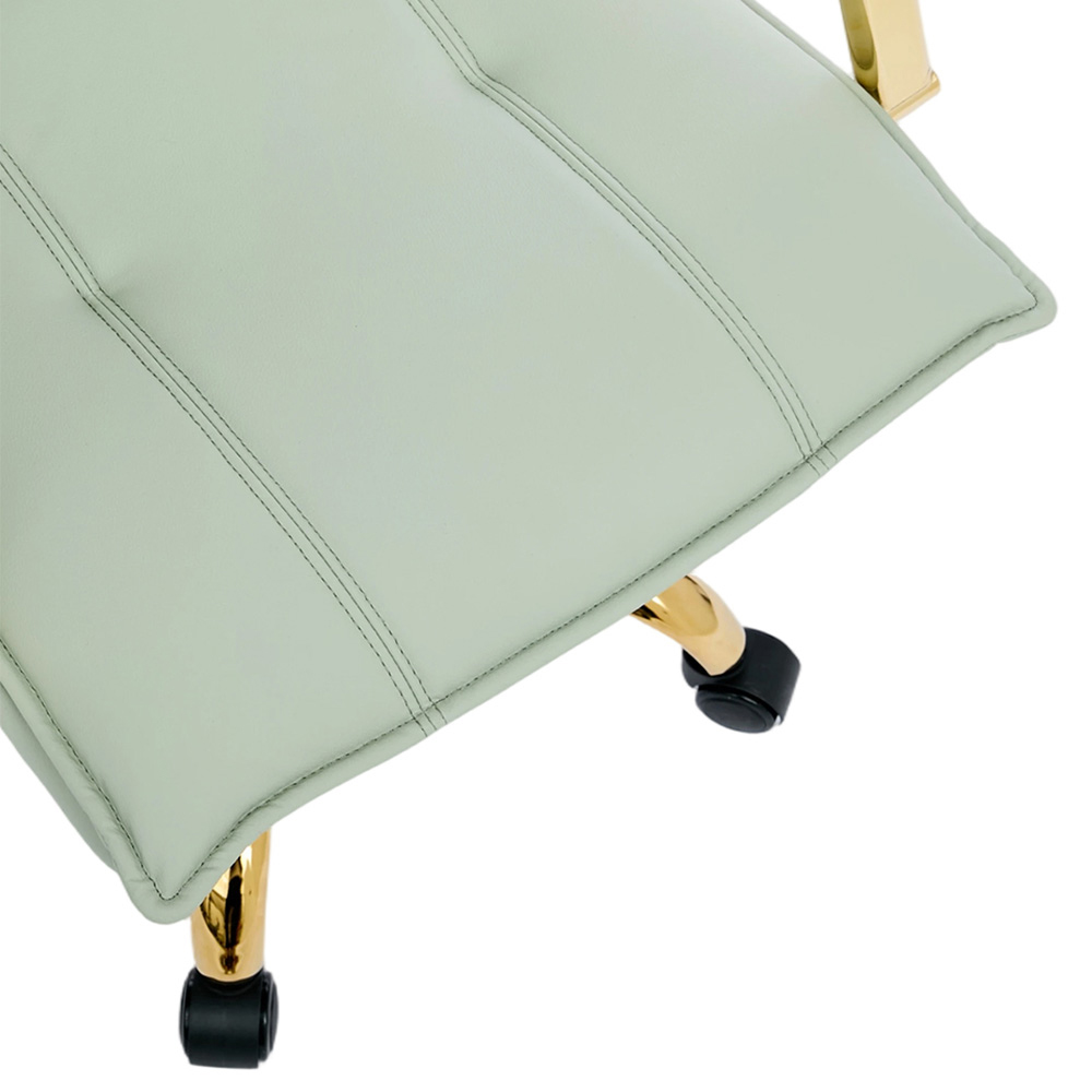 Living and Home Light Green PU Leather Height Adjustable Vintage Swivel Office Chair Image 5