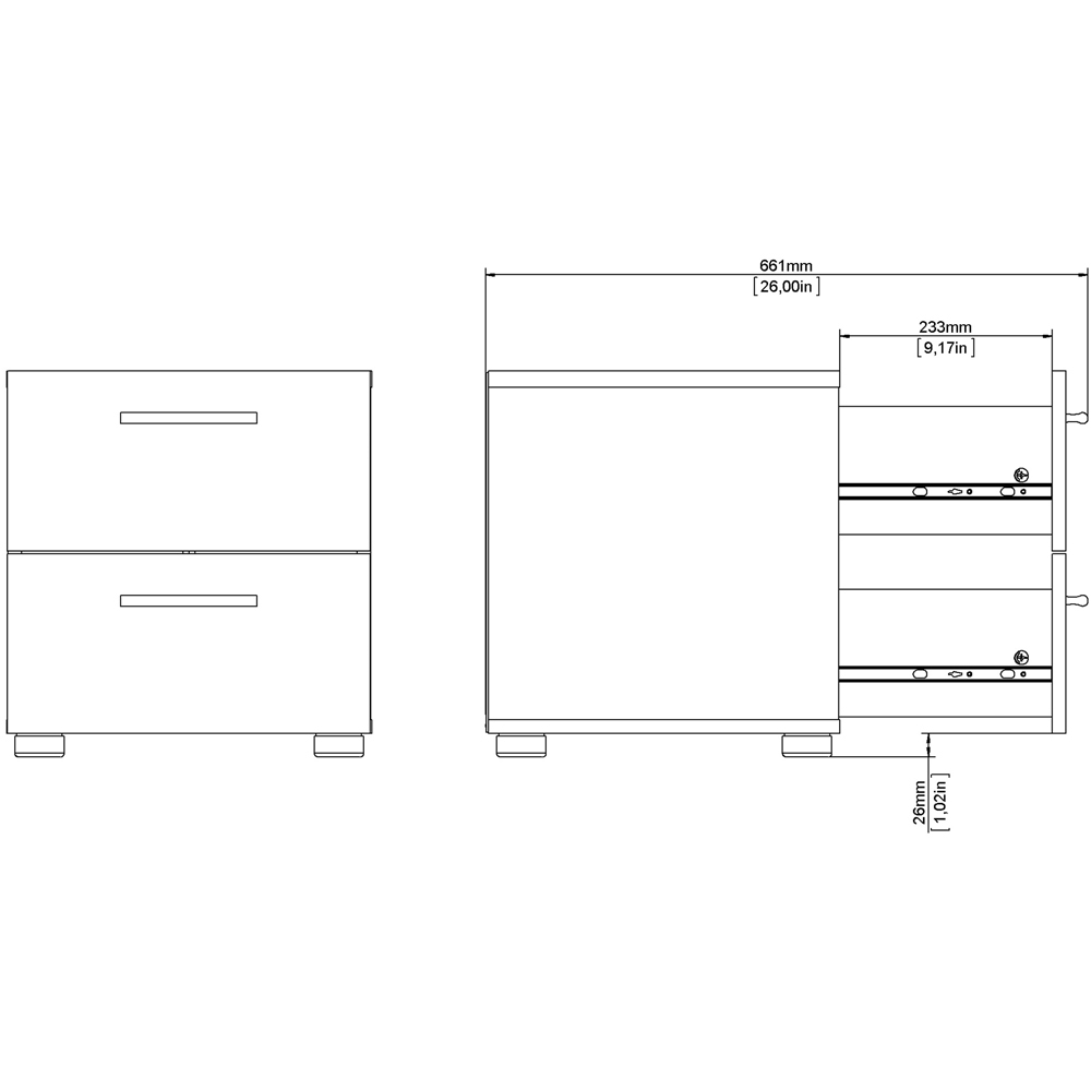 Florence 2 Drawer Truffle Oak Bedside Table Image 8