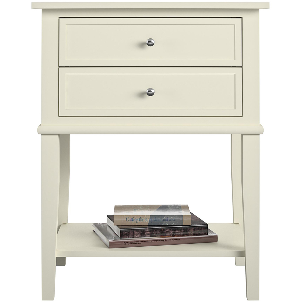 Dorel Franklin 2 Drawer White Accent Table Image 2