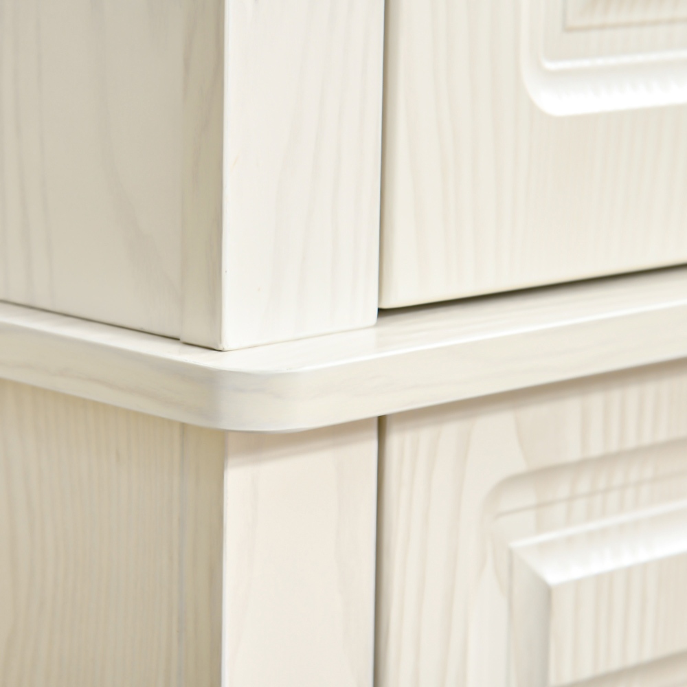Portland 4 Door Single Drawer White Wood Grain Kitchen Cabinet Image 3