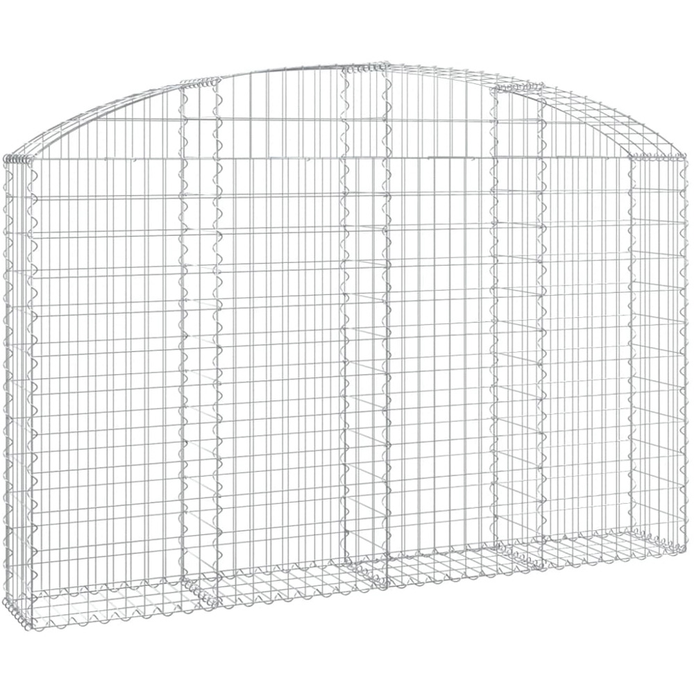 vidaXL Silver Galvanised Iron Arched Gabion Basket 200 x 30 x 120/140cm Image 1
