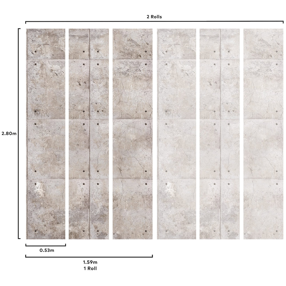 Grandeco Concrete Block 3 Lane Wall Mural Image 4