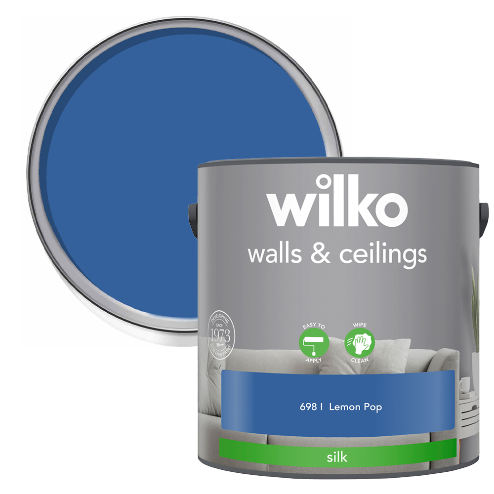 Wilko Walls & Ceilings Midnight Hour Silk Emulsion Paint 2.5L Image 1