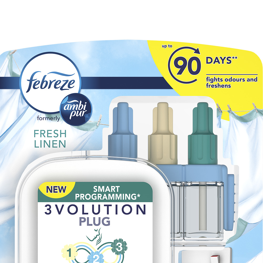 Febreze 3Volution Fresh Linen Air Freshener Starter Kit 20ml Image 2