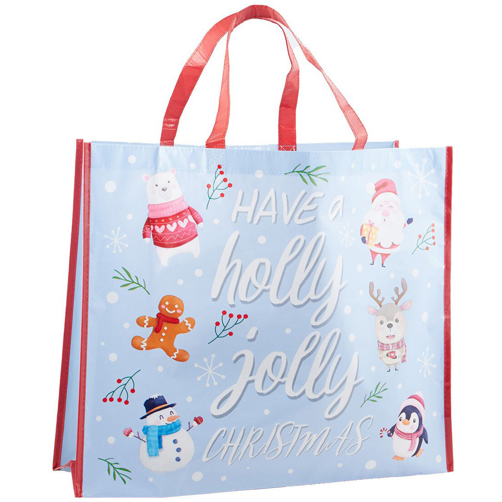 Christmas Scene Shopper Bag Blue - Blue Image 3