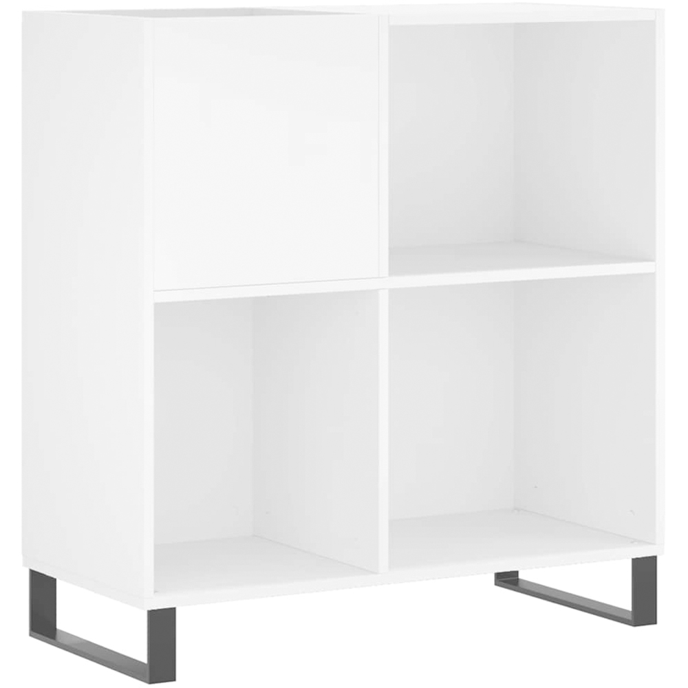 vidaXL 3 Shelf White Record Cabinet Image 2