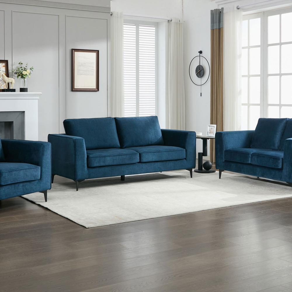 Brooklyn 3 Seater Ocean Blue Sofa Image 3