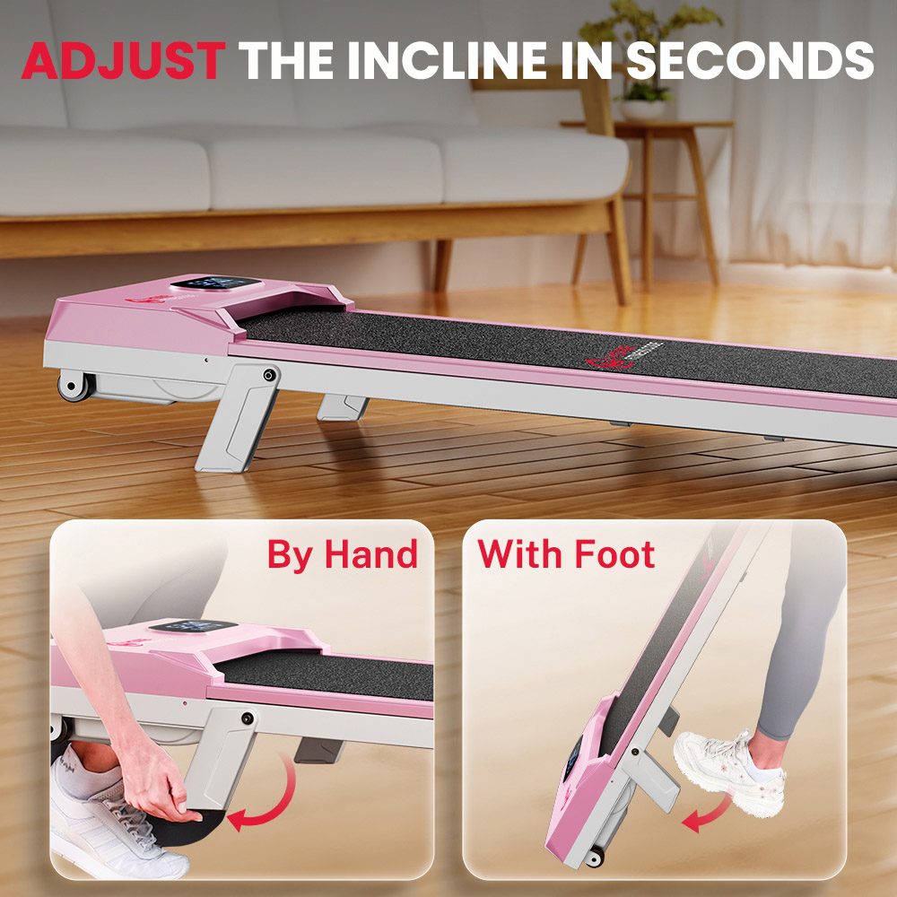 Rattrix Pink Manual Incline Walking Treadmill Image 6