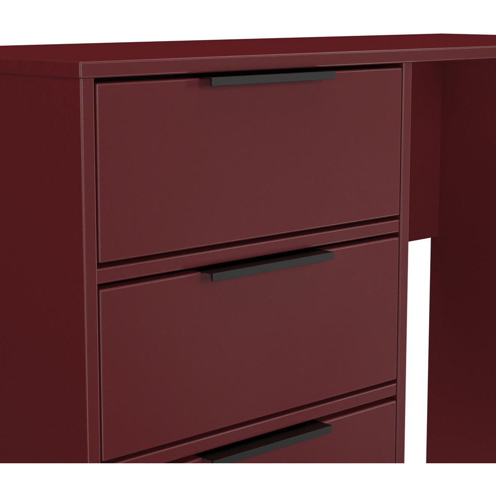 Crowndale Hong Kong 4 Drawer Red Matt Vanity Dressing Table Ready Assembled Image 5