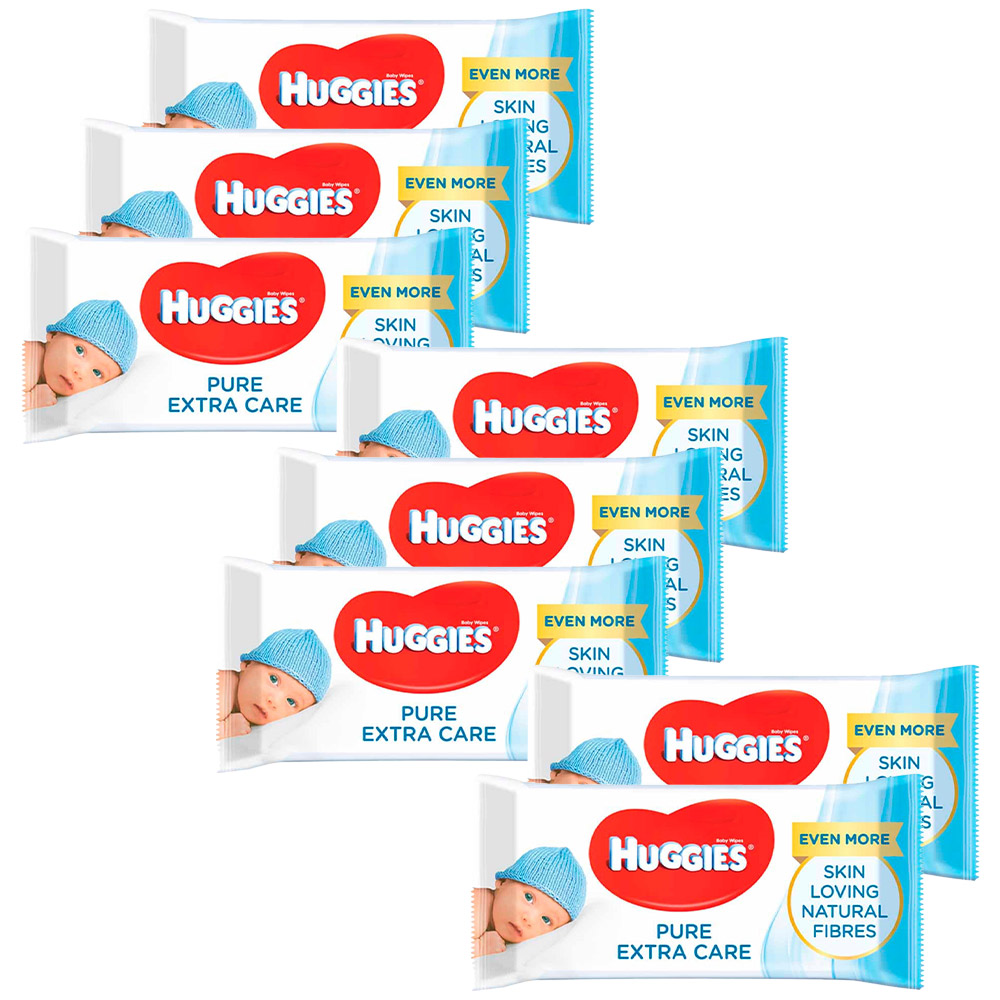 Huggies Pure Baby Wipes 56 Pack Case of 8 Image 1