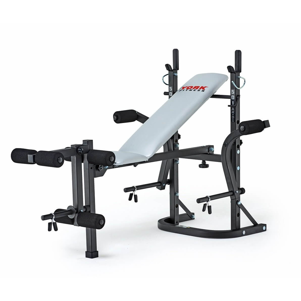 York B501 Black and White Weight Bench Image 2