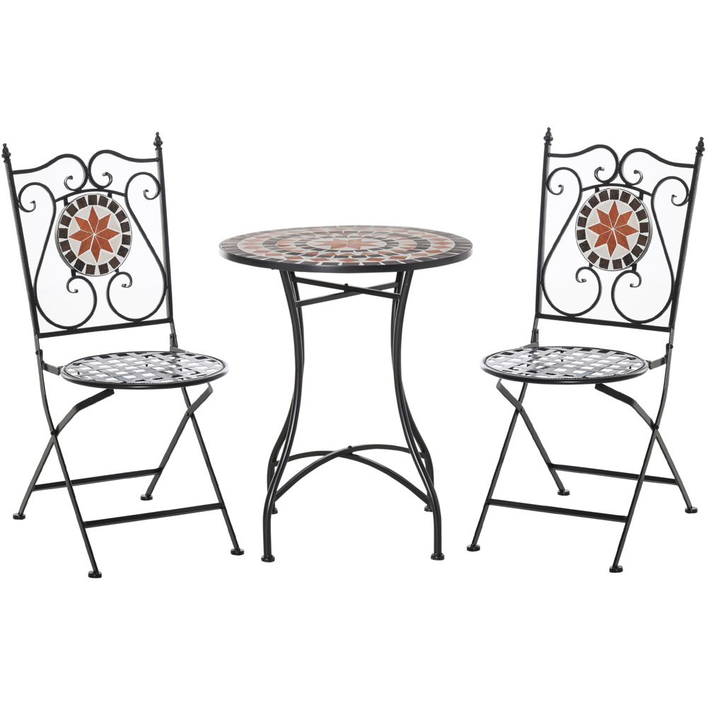 Outsunny 2 Seater Ceramic Tile Garden Round Dining Set Image 2