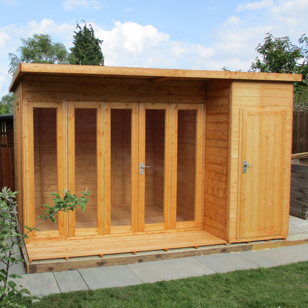 Shire Aster 12 x 8ft Shiplap Right Hand Storage Pent Summerhouse Image 6