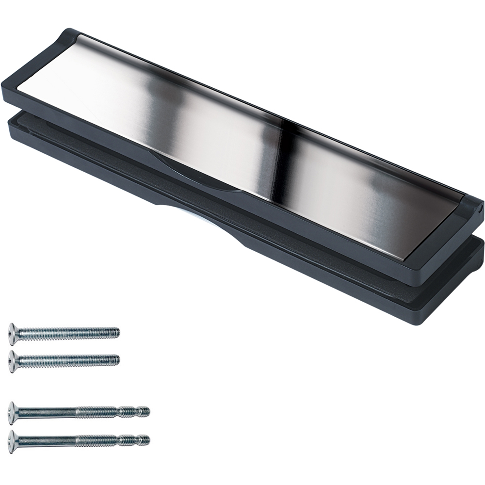 Select Black and Chrome Door Letter Box 12 inch Image 1