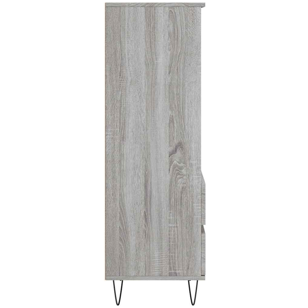 vidaXL 2 Drawer 3 Shelf Grey Sonoma Highboard Image 7