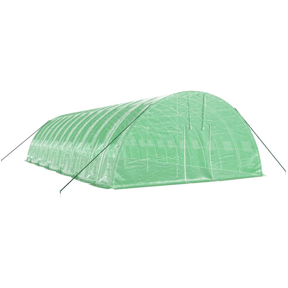 vidaXL Green Polyethylene Galvanised Steel Frame 39.3 x 19.6ft Greenhouse Image 2