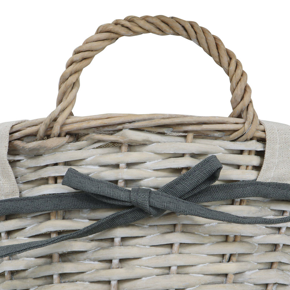 JVL  Arianna Grey Round Willow Storage Basket 6.5L Image 4