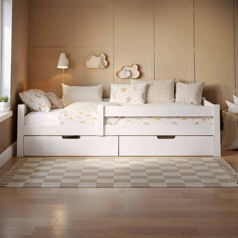 Flair Milo Single White 2 Drawer Wooden Storage Bed Frame Image 5