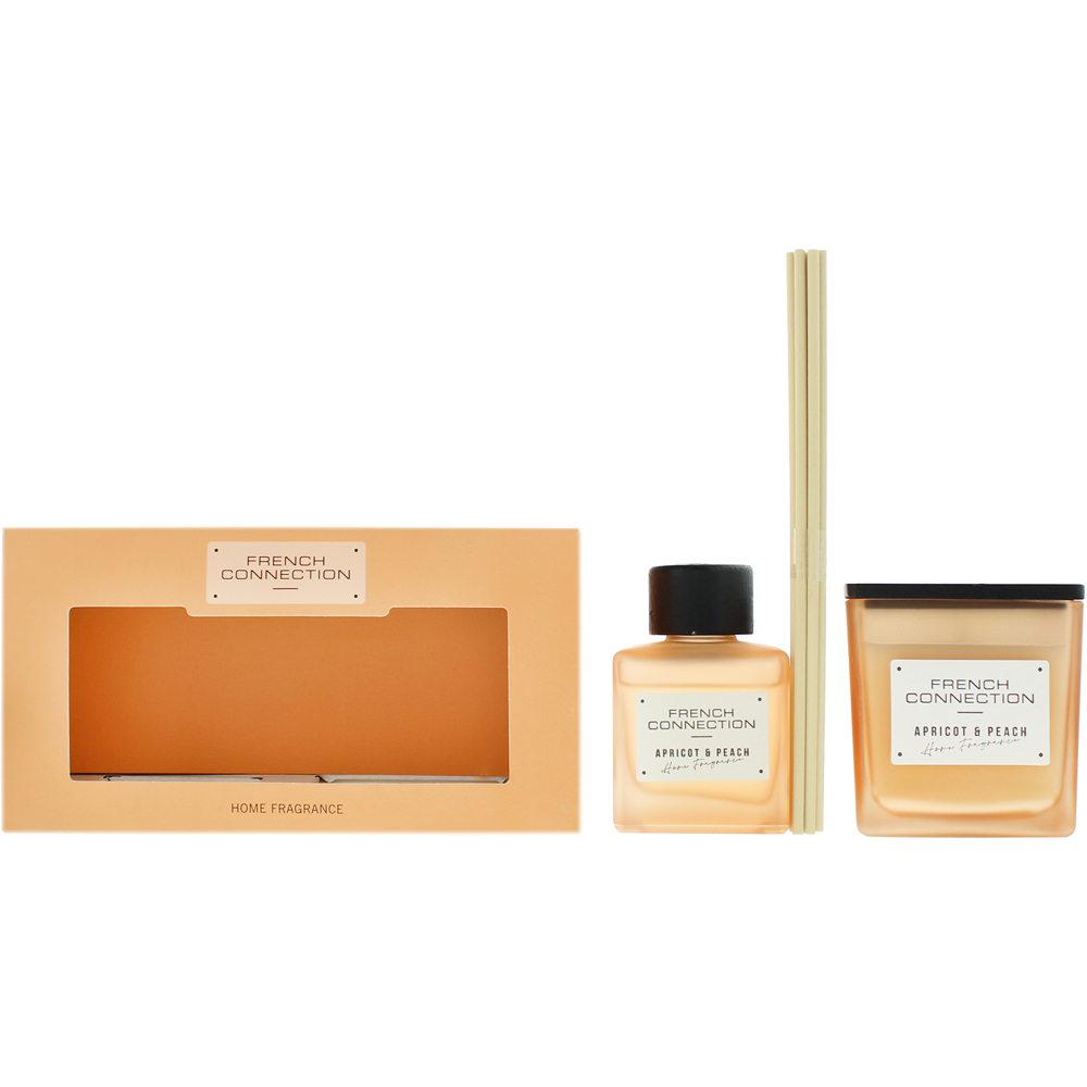 French Connection Apricot and Peach Diffuser and Scented Candle 2 Piece Gift Set Image 1