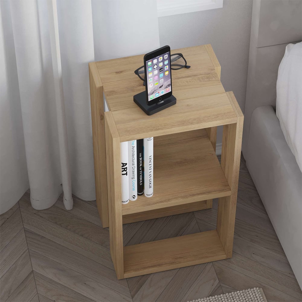 Decortie Lonie Oak Bedside Table Image 3