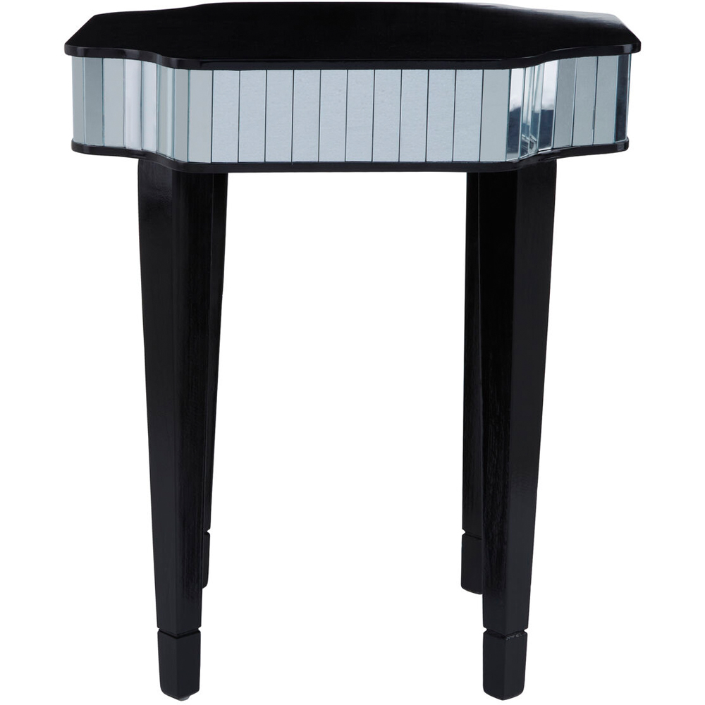 Premier Housewares Clavier Black Mirrored Side Table Image 2