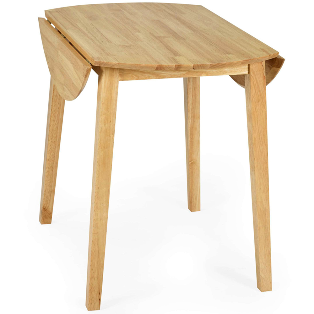 Julian Bowen Coast 4 Seater Oak Effect Round Drop Leaf Dining Table Image 3