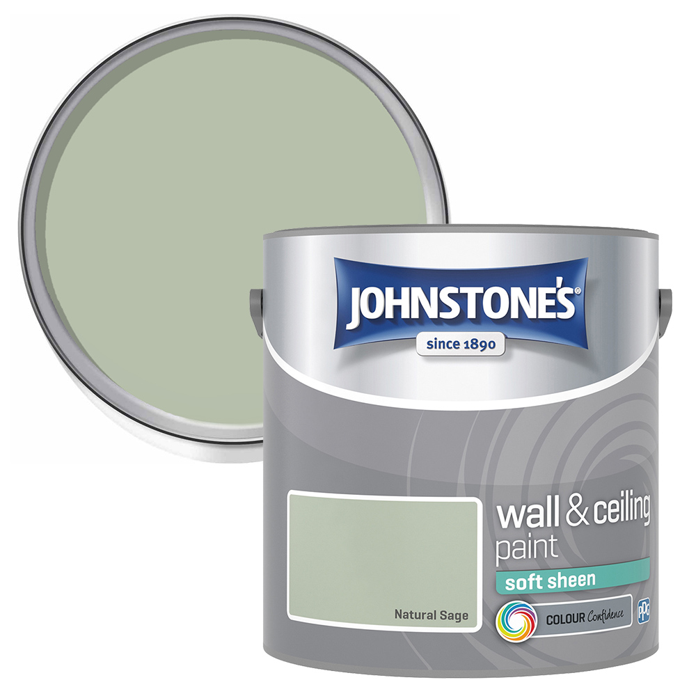 Johnstone's Walls & Ceilings Natural Sage Soft Sheen Emulsion Paint 2.5L Image 1