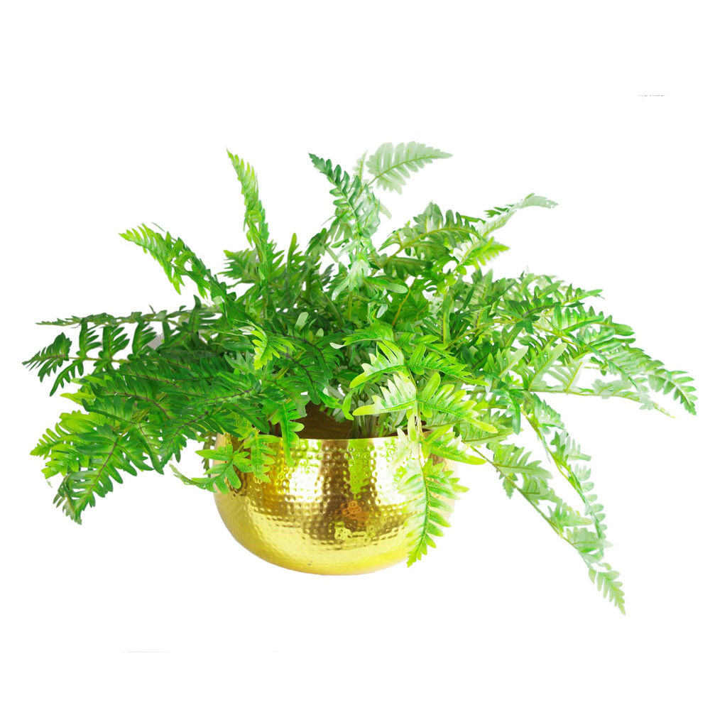 Leaf Hammered Gold Metal Bowl 32 x 20cm Image 3