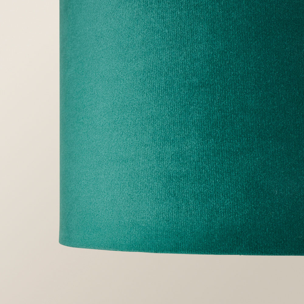 ValueLights Reni Forest Green Velvet Ceiling Drum Lamp Shade Small Image 3