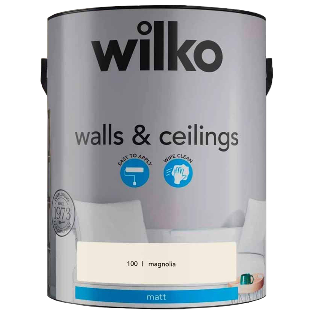 Wilko Walls & Ceilings Magnolia Matt Emulsion Paint 5L Image 2