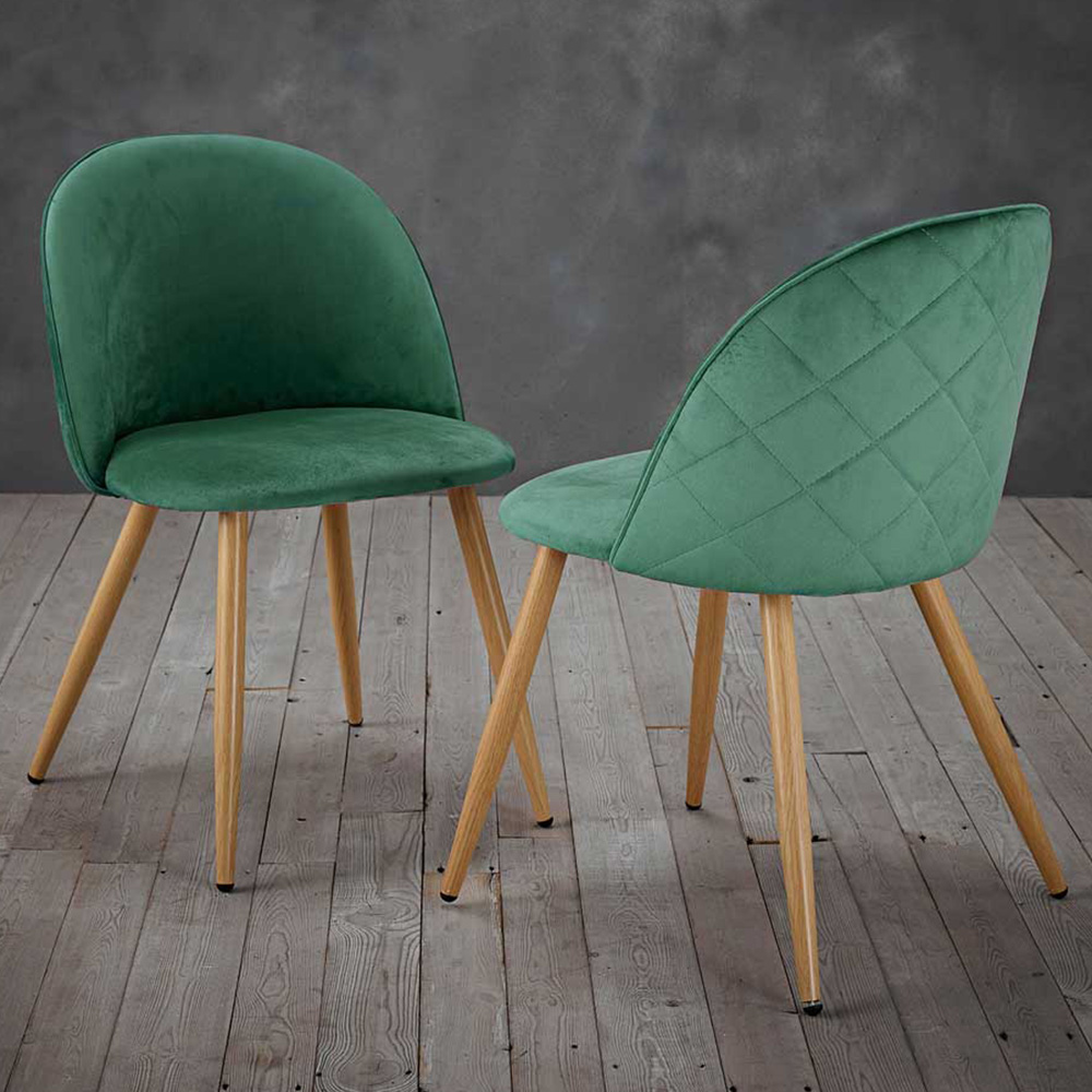 Venice Set of 2 Green Dining Chair Image 1